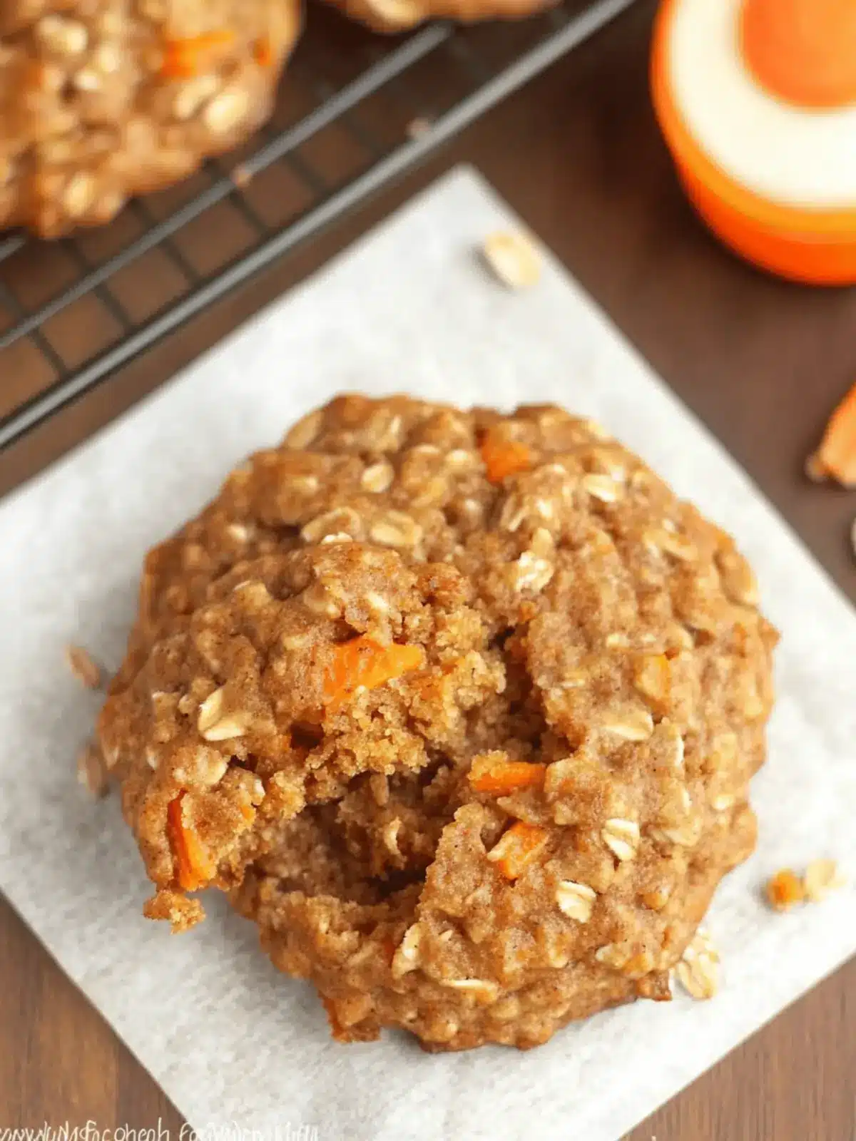 Healthy Carrot Cake Oatmeal Cookies