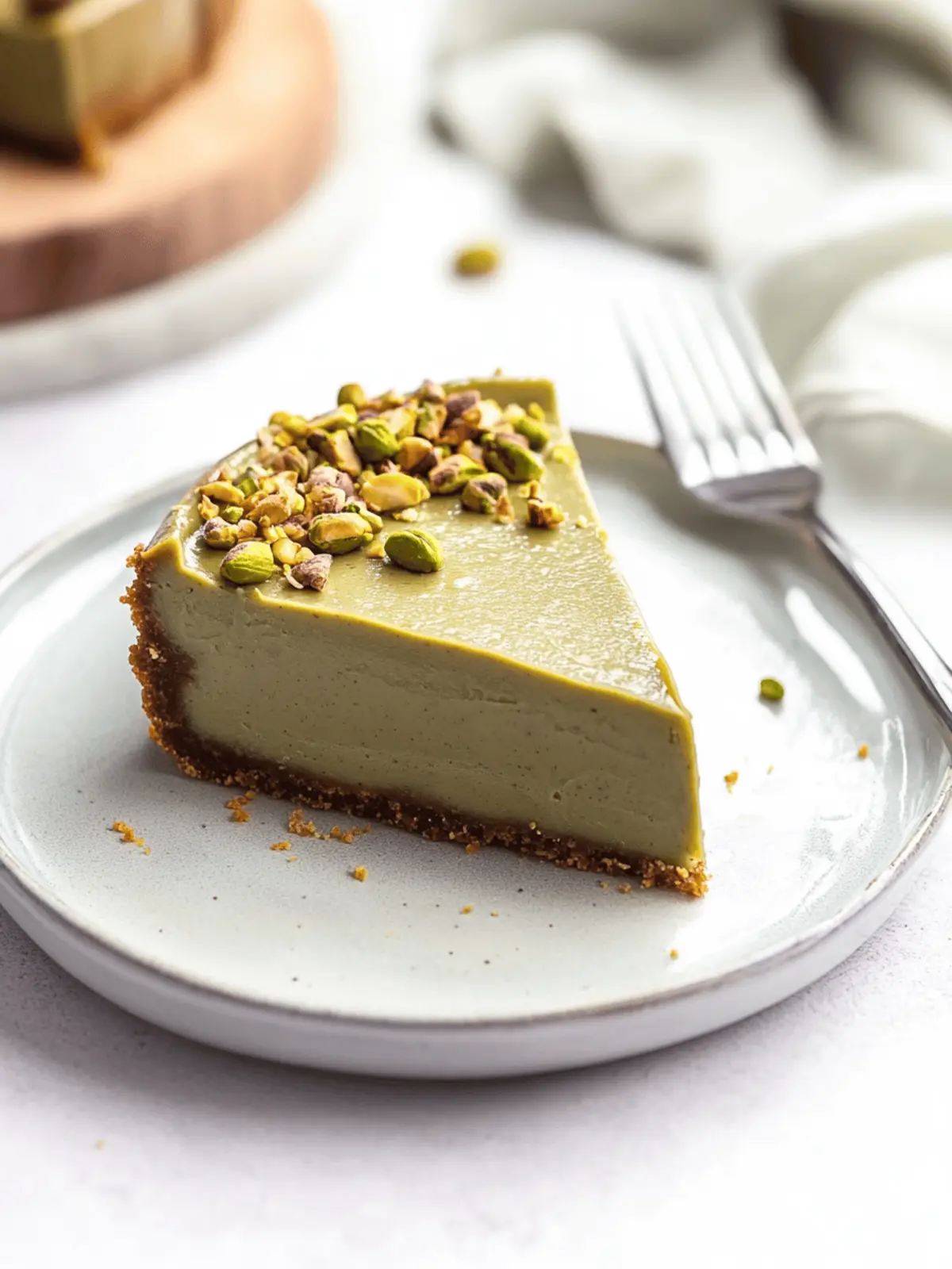 Decadent Pistachio Cheesecake with Crunchy Topping Delight 2 Pistachio Cheesecake With Pistachio Topping