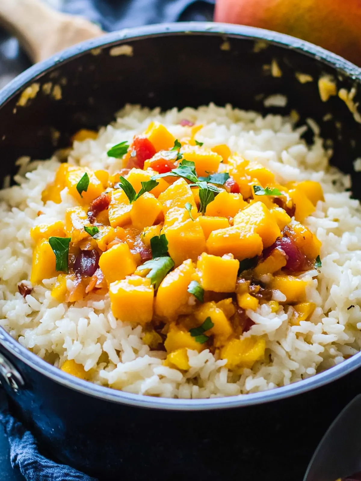 Irresistible Creamy Coconut Mango Rice That Will Brighten Your Day